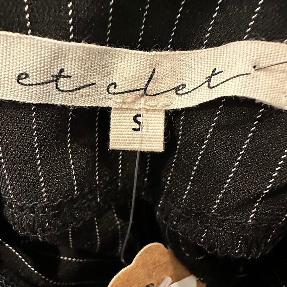 Et Clet – Pinstripe Halter Jumpsuit – Black – Size Small - Picture 2 of 4